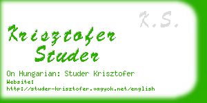 krisztofer studer business card